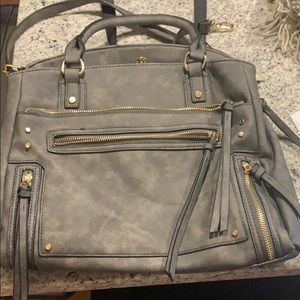 Gray & Gold Satchel w/optional crossbody strap